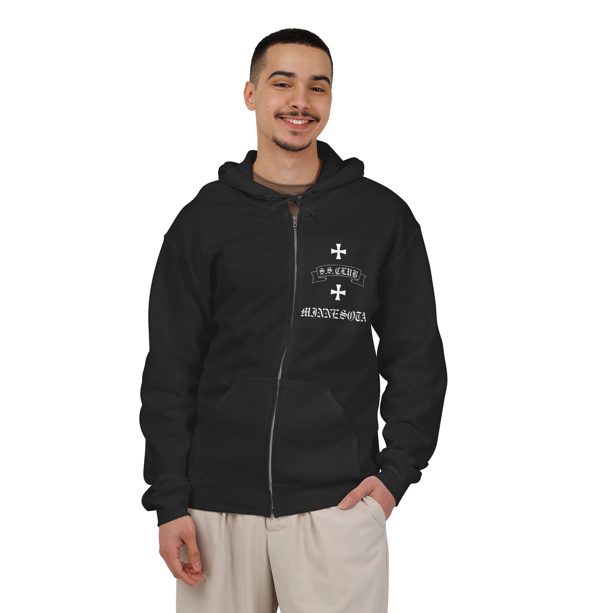 Crossed Zip Hoodie